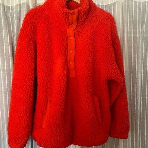 Cozy Eddie Bauer Red Fleece Pullover